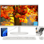 HP 2025 All-in-One Desktop Computer - Intel Celeron J4025 Processor • 21.5'' FHD Display • 16GB RAM • 1TB SSD • Free External CD/DVD Drive • Microsoft Office Lifetime • Wi-Fi 6 • Win 11 Pro • White