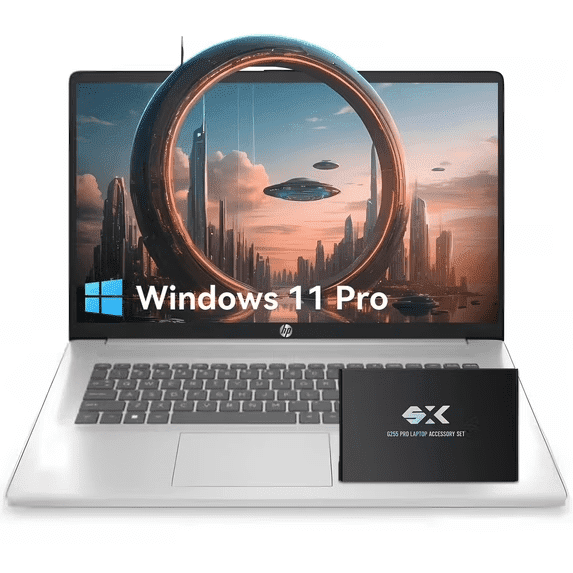HP 2025 Business Laptop, 17.3" FHD IPS Display, AMD Ryzen 5 (Beats i7-1165G7), Win 11 Pro, AI Copilot, w/Accessory, Numeric Keypad, WiFi 6 (32GB RAM + 1T SSD)