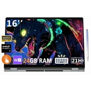 HP 2025 New Envy x360 2-in-1 Slim Laptop, OmniBook X Flip 16" FHD+ Touchscreen, Copilot+ PC, AMD Ryzen AI 7 350 (8-Core), 24GB RAM, 2TB SSD, 21H Battery, Win 11 Pro, Meteor Silver, W/Stylus