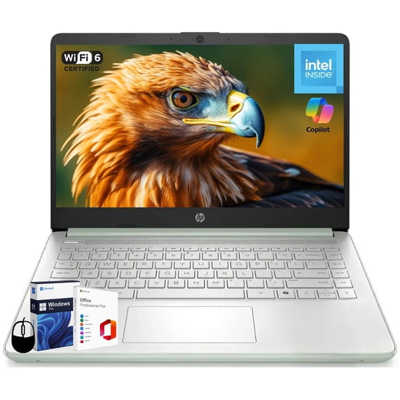 HP 2025 Student Business Laptop, Intel Processor N150(up to 3.6 GHz), 14 Inch LED Screen, 16GB RAM, 384GB Storage(128GB UFS+256GB MSD), Wi-Fi 6, Copilot AI, Office Pro Lifetime, Windows 11 Pro,w/Mouse