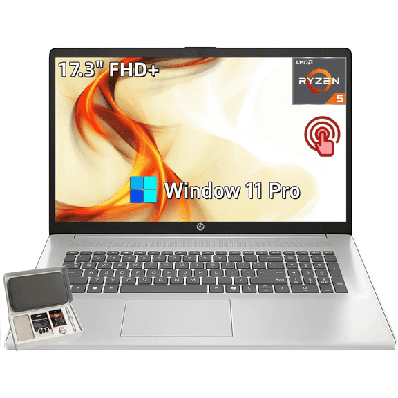 HP Touchscreen Laptop, 17.3" HD+ 250nit, AMD Ryzen 5 7430U(Up to 4.3 GHz), Radeon Graphics, 16 GB RAM, 2 TB SSD, Copilot-Ai Chat, Wi-Fi6, Windows11 Pro
