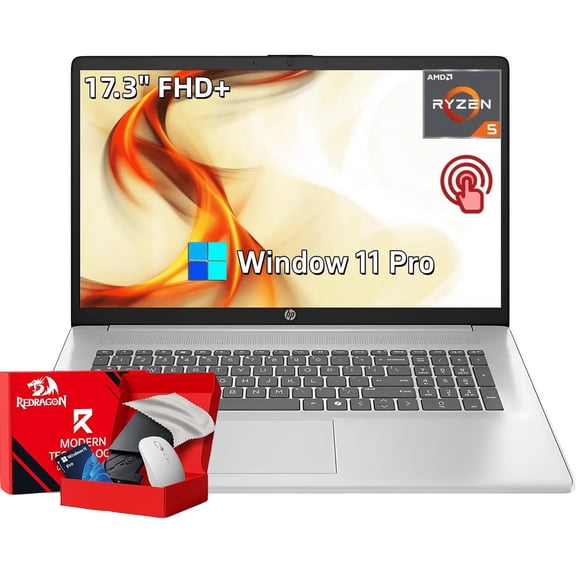 HP Touchscreen Laptop, 17.3" HD+ 250nit, AMD Ryzen 5 7430U(Up to 4.3 GHz), Radeon Graphics, 32 GB RAM, 1 TB SSD, Copilot-Ai Chat, Wi-Fi6, Windows11 Pro