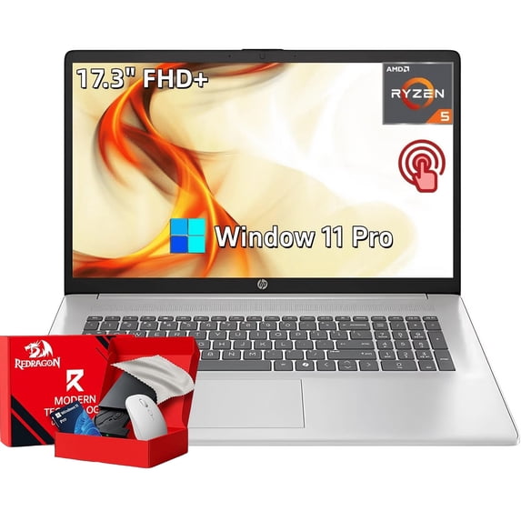 HP Touchscreen Laptop, 17.3" HD+ 250nit, AMD Ryzen 5 7430U(Up to 4.3 GHz), Radeon Graphics, 64 GB RAM, 1 TB SSD, Copilot-Ai Chat, Wi-Fi6, Windows11 Pro