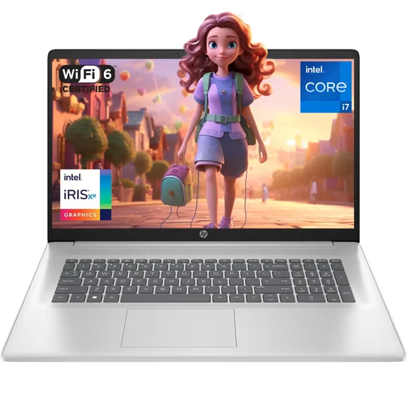 HP 2025 i7 Business Laptop, 17.3" FHD Display, Intel Core i7-1355U, 32GB RAM, 1TB SSD, HDMI, Wi-Fi 6, Backlit KB, Windows 11 Pro, Silver