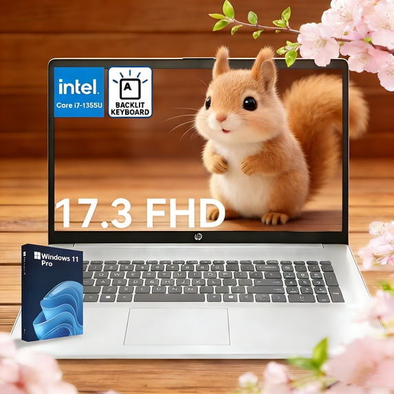 HP 2025 i7 Business Laptop, 17.3" FHD Display, Intel Core i7-1355U, 32GB RAM, 2TB SSD, HDMI, Wi-Fi 6, Backlit KB, Windows 11 Pro, Silver