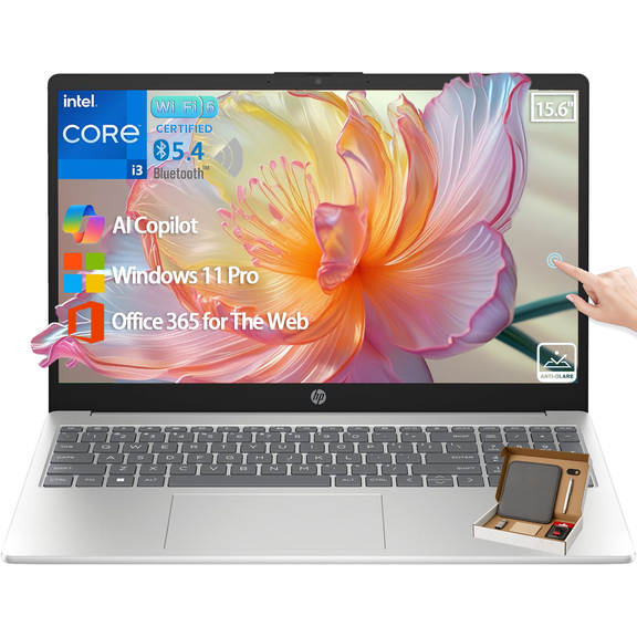 HP 2026 15.6" Touchscreen Laptop Computer, Intel i3-N305(Up to 3.8GHz), 20GB RAM|512GB SSD, WiFi 6, AI Copilot, Windows 11 Pro, W/Accessories