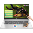 thumbnail image 1 of HP 2026 17 inch laptop, 6-Core AMD Ryzen 5 7430U, 17.3" HD+ Touchscreen IPS Display, 12GB RAM, 512GB SSD, Copilot AI, Backlit Keyboard, Windows 11 Pro, 1 of 8