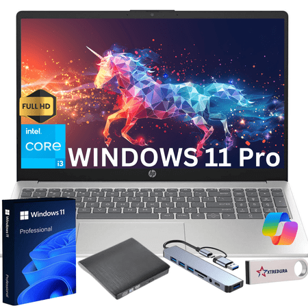 HP 2026 Newest 15.6" Full HD Laptop, Intel 13th Gen Core i3-N305, Copilot AI, 16GB RAM, 1TB SSD, Intel UHD Graphics, Windows 11 Pro, Student & Business Notebook