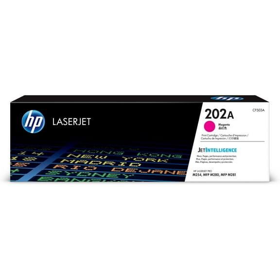 HP 202A Magenta Original LaserJet Toner Cartridge, ~1,300 pages, CF503A