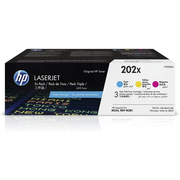 HP 202X (CF500XM) High-Yield Cyan,Magenta,Yellow Toner Cartridge