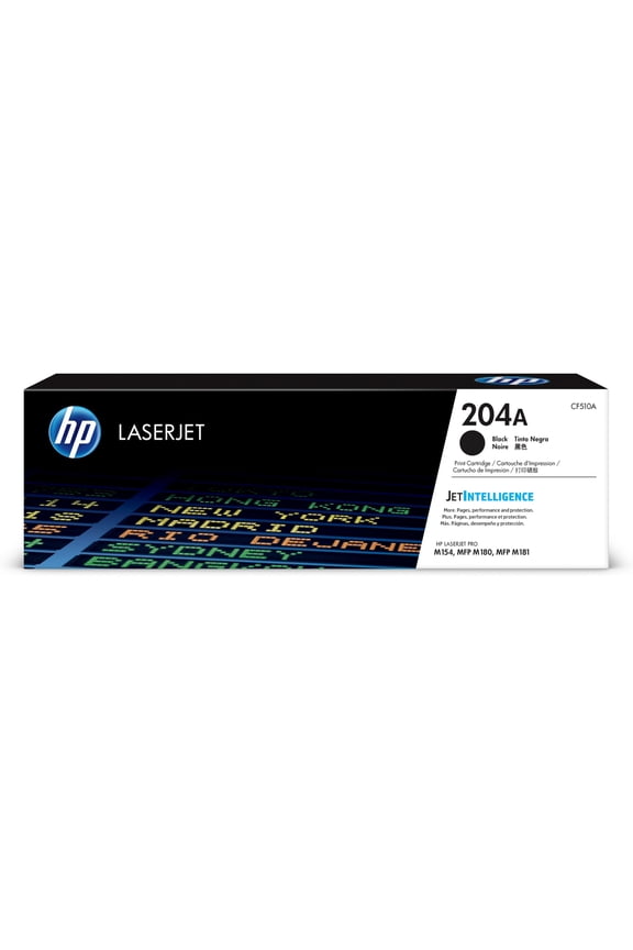 HP 204A Black Original LaserJet Toner Cartridge, ~1,100 pages, CF510A