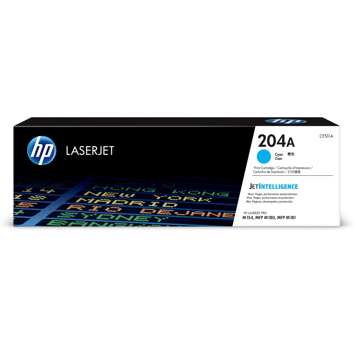 HP 204A CF511A Color Printer Cartridge with Recycling guide Toner cartridge, for M180nw, M180, M181, M154, Cyan, 1 Pack Approximately 900 Pages