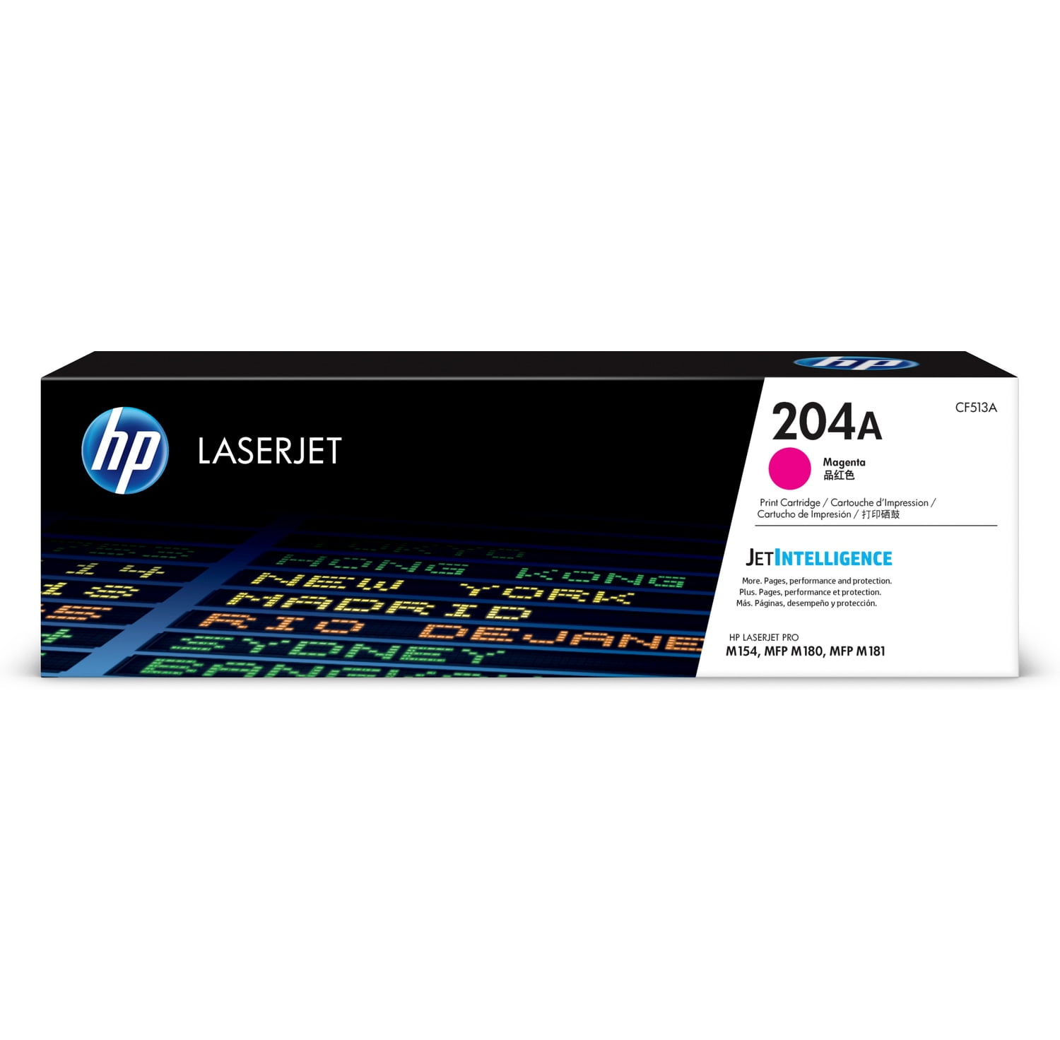 HP CF513A Color Printer Cartridge with Toner Cartridge for M180nw (T6B74A#BGJ), M154, M180, M181, Magenta, 1 Pack Approximately 900 Pages