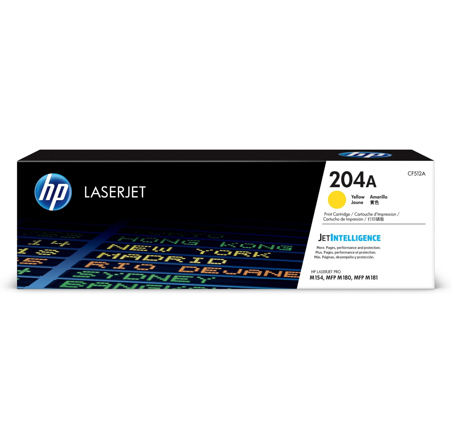 HP 204A Yellow Original LaserJet Toner Cartridge, ~900 pages, CF512A