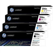 HP 206A Black Original Toner Cartridge, 1350 Pages Yield with HP 206A Original LaserJet Toner Cartridges Cyan, Yellow, Magenta