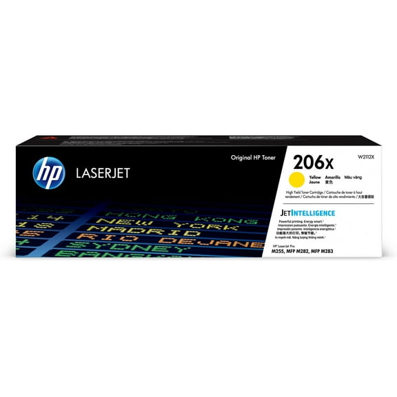 HP 206X High Yield Yellow Original LaserJet Toner Cartridge, ~2,450 pages,