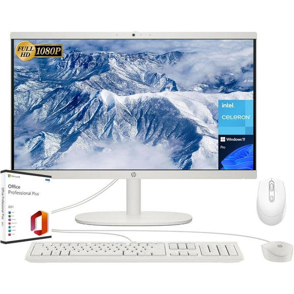 HP 21.5" All-in-One Desktop Computer, Anti-Glare 1080P FHD Display, 32GB RAM, 1TB SSD, Intel Core Celeron J4025 Processor, Webcam, Wi-Fi, HDMI, Win 11 Pro