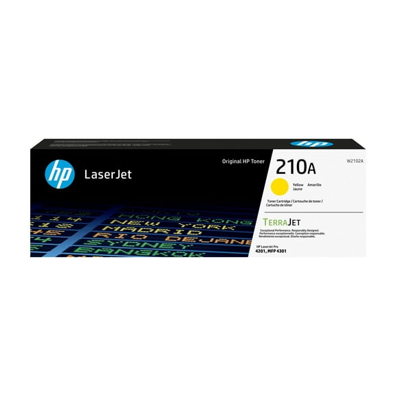 HP 210A Yellow Original LaserJet Toner Cartridge, ~1,800 pages, W2102A