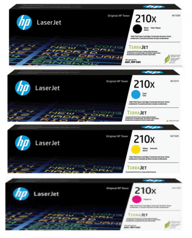 4-Pack 210X Toner Cartridges Compatible With HP Color Pro MFP 4301/4201 Series Printers