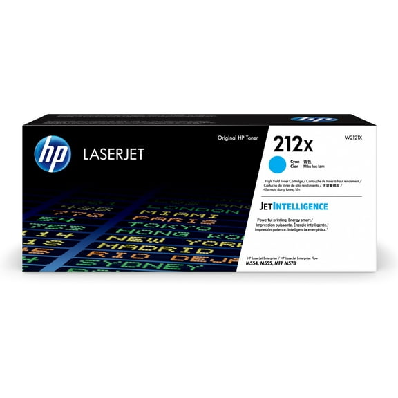 HP 212X High Yield Cyan Original LaserJet Toner Cartridge, ~10,000 pages, W2121X