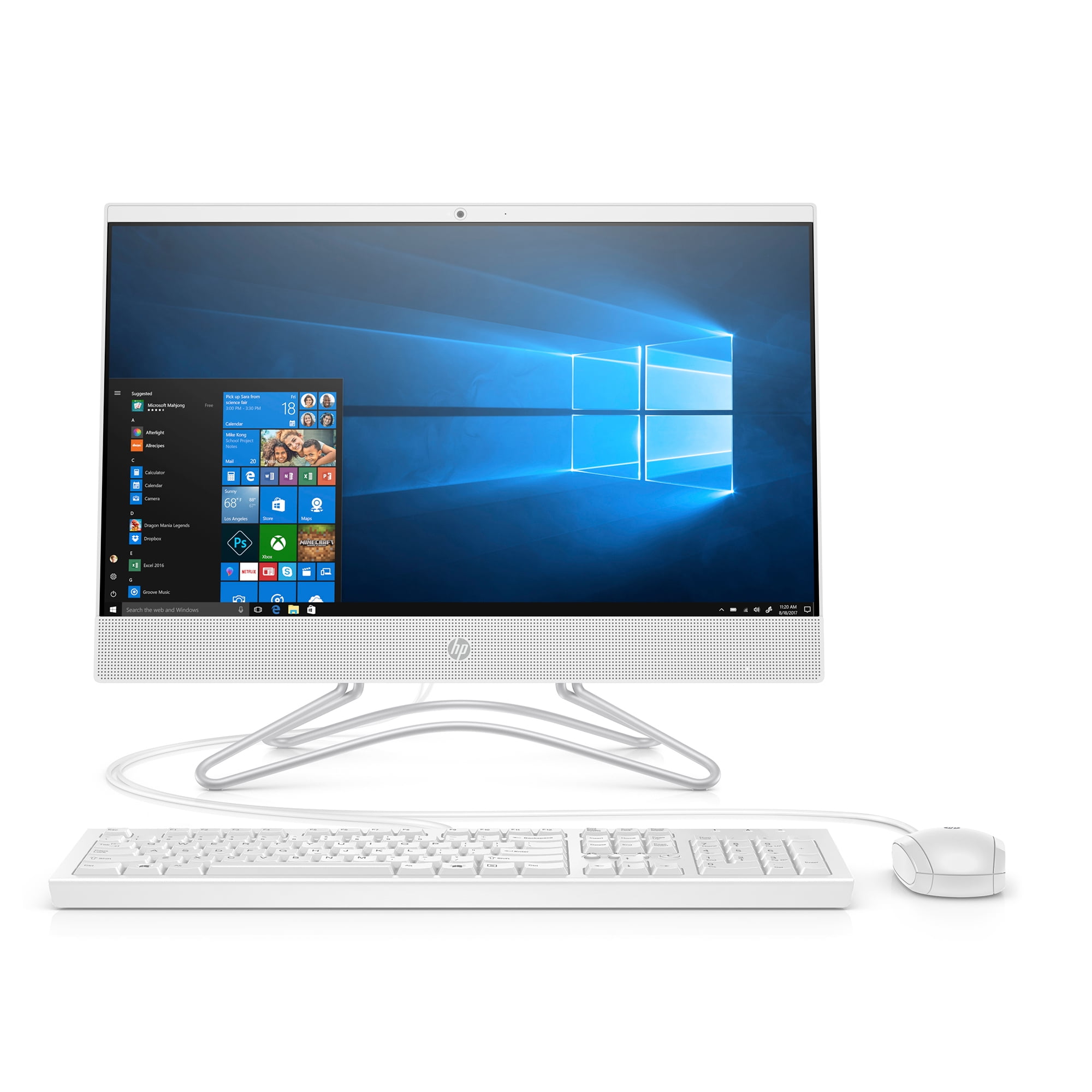 HP 21.5" FHD Display All-in-One Computers, Intel Celeron G4900T, 4GB, 1TB HD, White, 22-c0063w