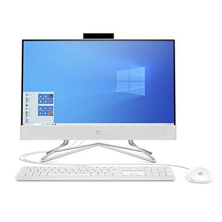 HP 22" FHD All-in-One Desktop, AMD Athlon Silver 3050U Dual-Core, 8GB RAM 256GB SSD, AMD Radeon Graphics, WiFi, Bluetooth, Webcam, DVD-RW, Windows 11 Pro