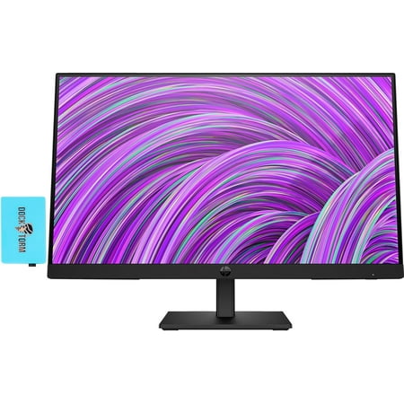 HP 22" FHD IPS (1920x1080) Monitor Bundle with Docztorm Dock, 75 Hz Refresh Rate, 1x HDMI, 1x DisplayPort, 1x VGA, VESA Mount (100x100mm), Ideal for Home & Business, Black (2024 Latest Model)