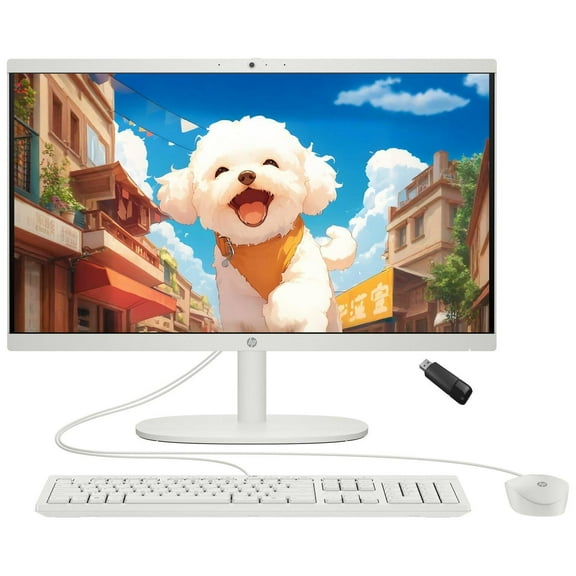 HP 22 Inch All-in-One Desktop Computer Intel Quad Core Processor FHD Display 32GB DDR5 RAM 640GB SSD WiFi 6 Bluetooth Windows 11 Pro