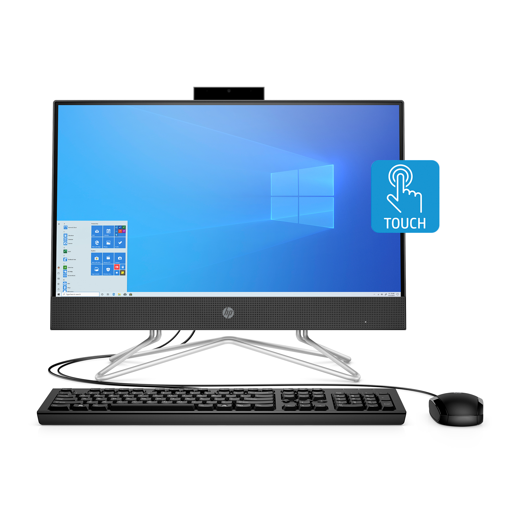 HP 22" Touch All-in-One Desktop, Ryzen 3 3250U, 8GB RAM, 1TB HDD, Black, Windows 11 Home, 22-df0023w - image 1 of 10