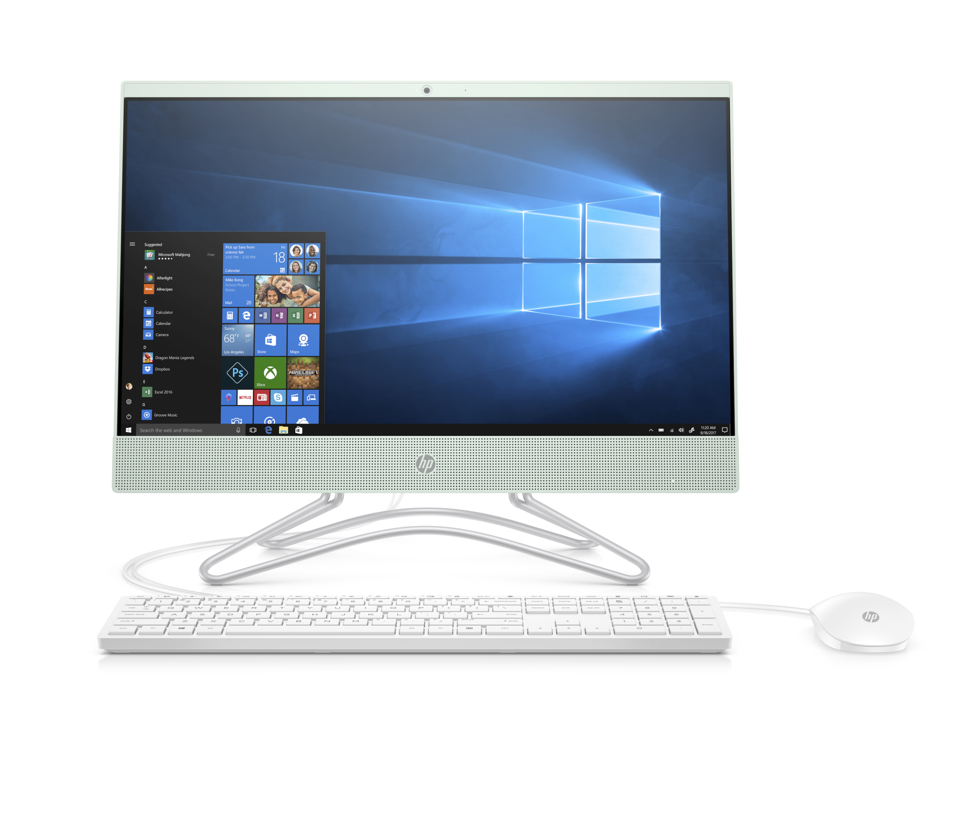 HP 22-c0073w All-in-One PC, 22" Display, Intel Celeron G4900T 2.9 GHz, 4GB RAM, 1TB HDD - image 1 of 5