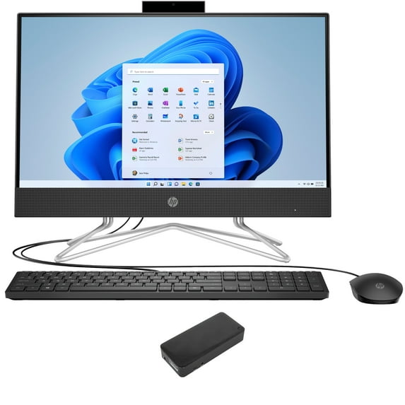 HP 22-df10266t PC Home/Business All-in-One (Intel i3-1115G4 2-Core, 21.5in 60Hz Full HD (1920x1080), Intel UHD, 16GB RAM, 2TB m.2 SATA SSD, Wifi, Win 11 Pro) with DV4K Dock