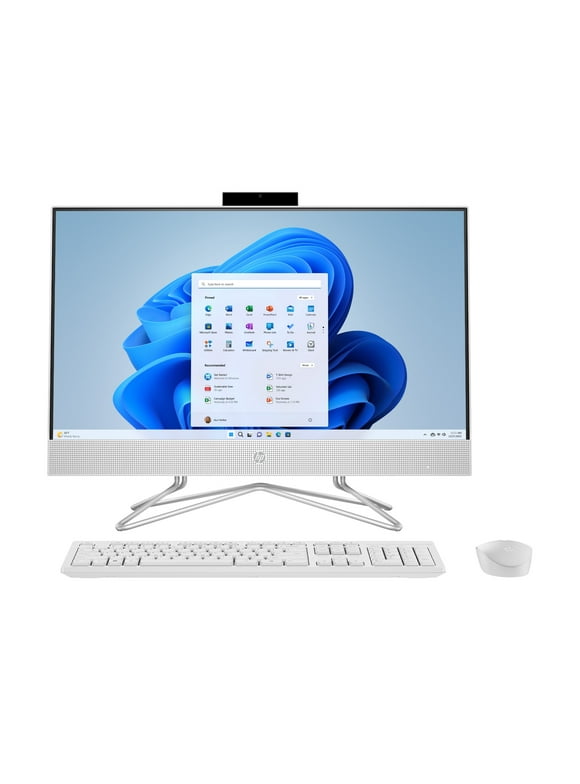 HP 23.8" Touch FHD All-in-One PC, Intel Core i3-1115G4, 8GB SDRAM, 256GB SSD, Snow White, Windows 11 Home, 24-df1053w