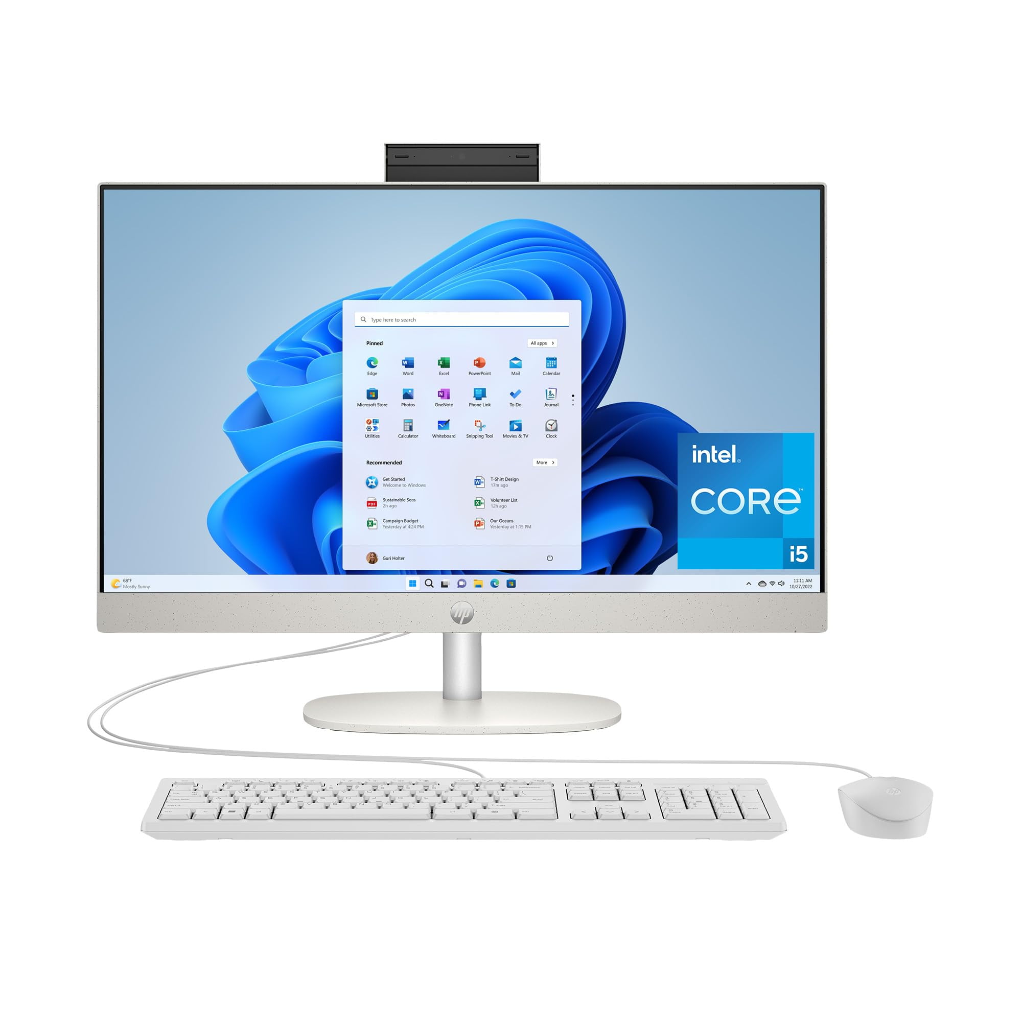 HP 23.8 inch All-in-One Desktop PC, FHD Display, Intel Core