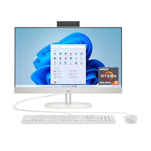 HP 24" All-in-One Desktop PC FHD Ryzen 5 7520U 8GB 256GB SSD 24-CR0002 - White