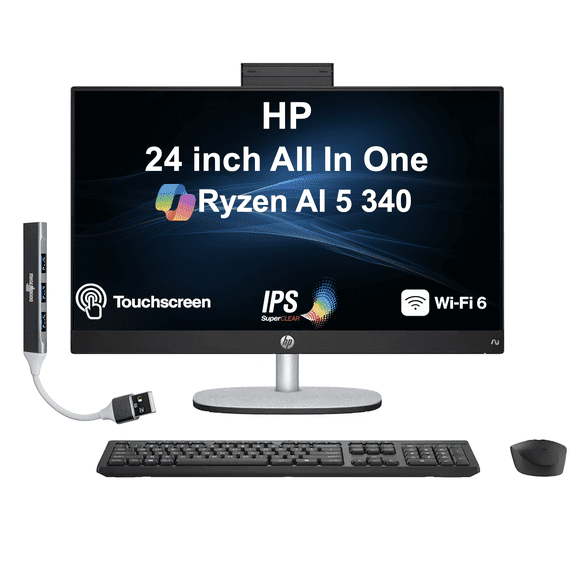 HP 24, 23.8" FHD, 64GB RAM, 512GB SSD, w/usb port expander