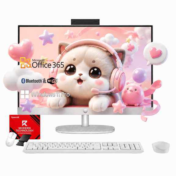 HP 24" FHD IPS All-in-One Desktop PC, Intel Core i5-1334U, 8GB RAM, 512GB SSD, Windows 11 Pro, 1080p IR Camera, Wi-Fi 6, Keyboard & Mouse