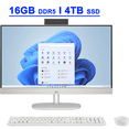 thumbnail image 1 of HP 24 Premium All-in-One Desktop 23.8" FHD IPS Anti-glare Touchscreen AMD Quad-core Ryzen 5 7520U Processor 16GB DDR5 4TB SSD USB-C Privacy Camera Win11 White, 1 of 5