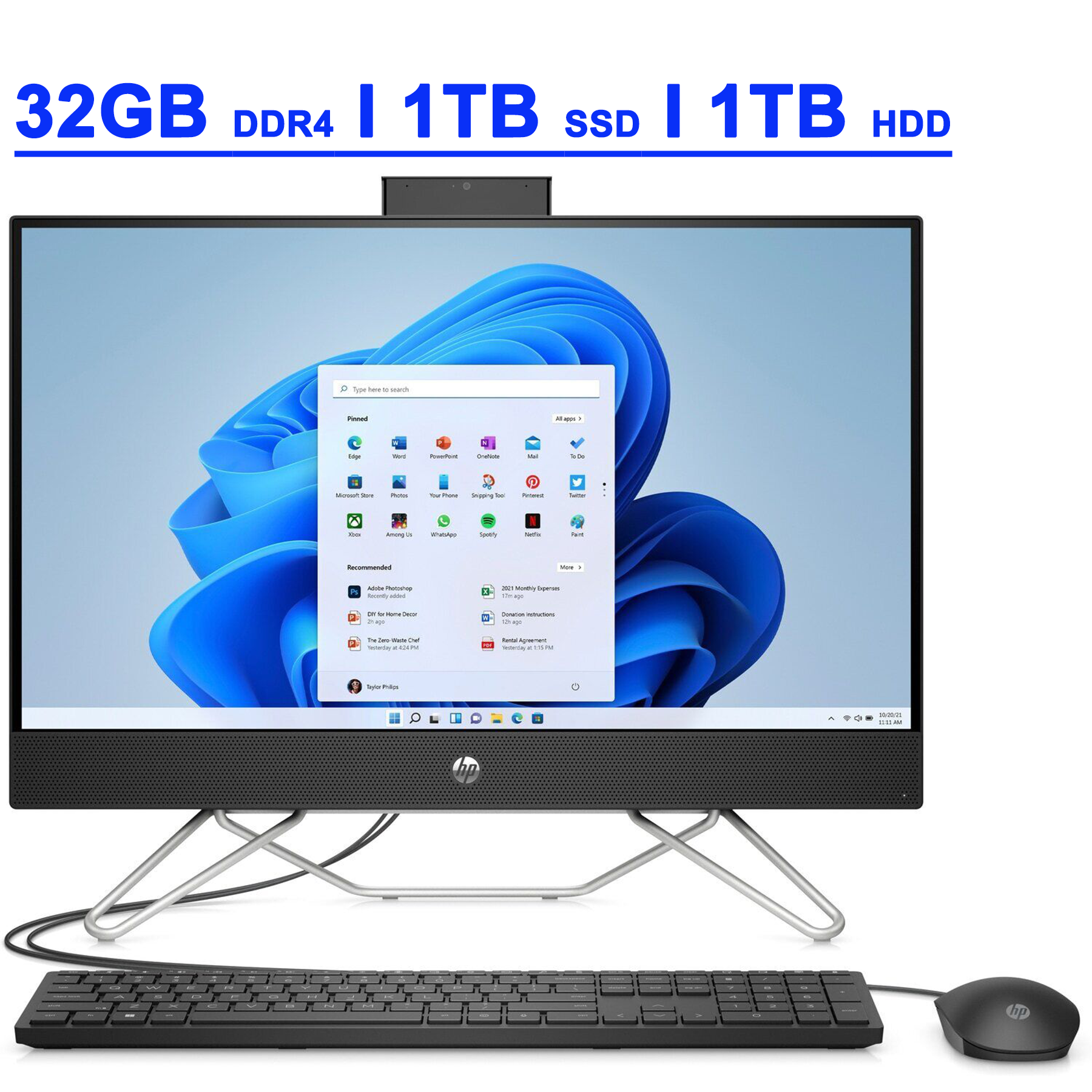 HP 24 Premium All-in-One Desktop Computer 23.8