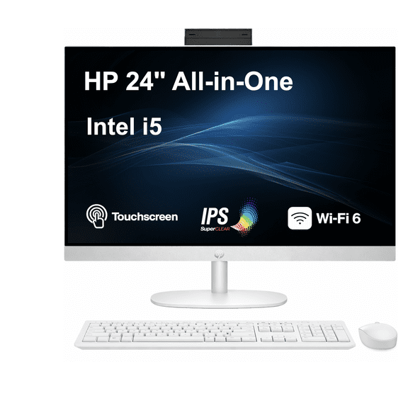 HP 24 Student & Business All-in-One 23.8in Touchscreen IPS FHD Display (Intel i5-1334U, 64GB DDR4, 8TB PCIe SSD, Intel UHD, WiFi 6, Webcam, Bluetooth 5.3, Win 11 Home)