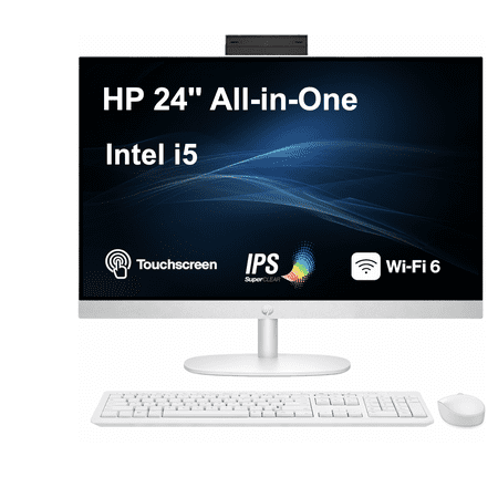HP 24 Student & Business All-in-One 23.8in Touchscreen IPS FHD Display (Intel i5-1334U, 8GB DDR4, 512GB SSD, Intel UHD, WiFi 6, Webcam, Bluetooth 5.3, Win 11 Home)