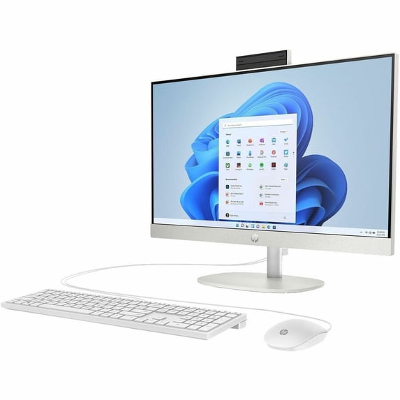 HP 24-cr0000a 24-cr0420 All-in-One Computer, AMD Ryzen 3 7320U, 8 GB, 256 GB SSD, 23.8" Full HD Touchscreen, Desktop, Shell White