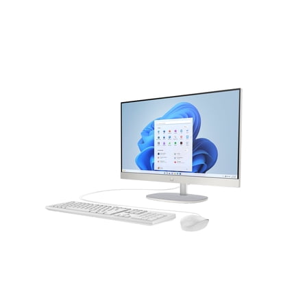 HP 24-cr0026 - All-in-one N-series N300 / up to 3.8 GHz - RAM 8 GB - SSD 256 GB - NVMe - UHD Graphics - Bluetooth 5.3, Gigabit Ethernet - Win 11 Home - monitor: LED 23.8" 1920 x 1080 (Full HD) - keyboard: US - shell white, textured finish