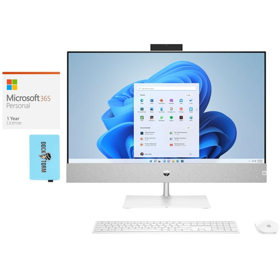 HP 24-df1036xt Home & Business All-in-One (Intel i5-1135G7 4-Core, 23.8" 60Hz Full HD (1920x1080), Intel Iris Xe, 64GB RAM, Win 11 Home) with Microsoft 365 Personal , Hub