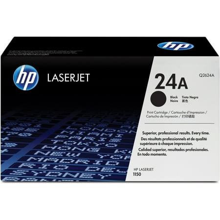 HP 24A (Q2624A) Original Toner Cartridge, Single Pack, Laser, 2500 Pages, Black, 1 Each