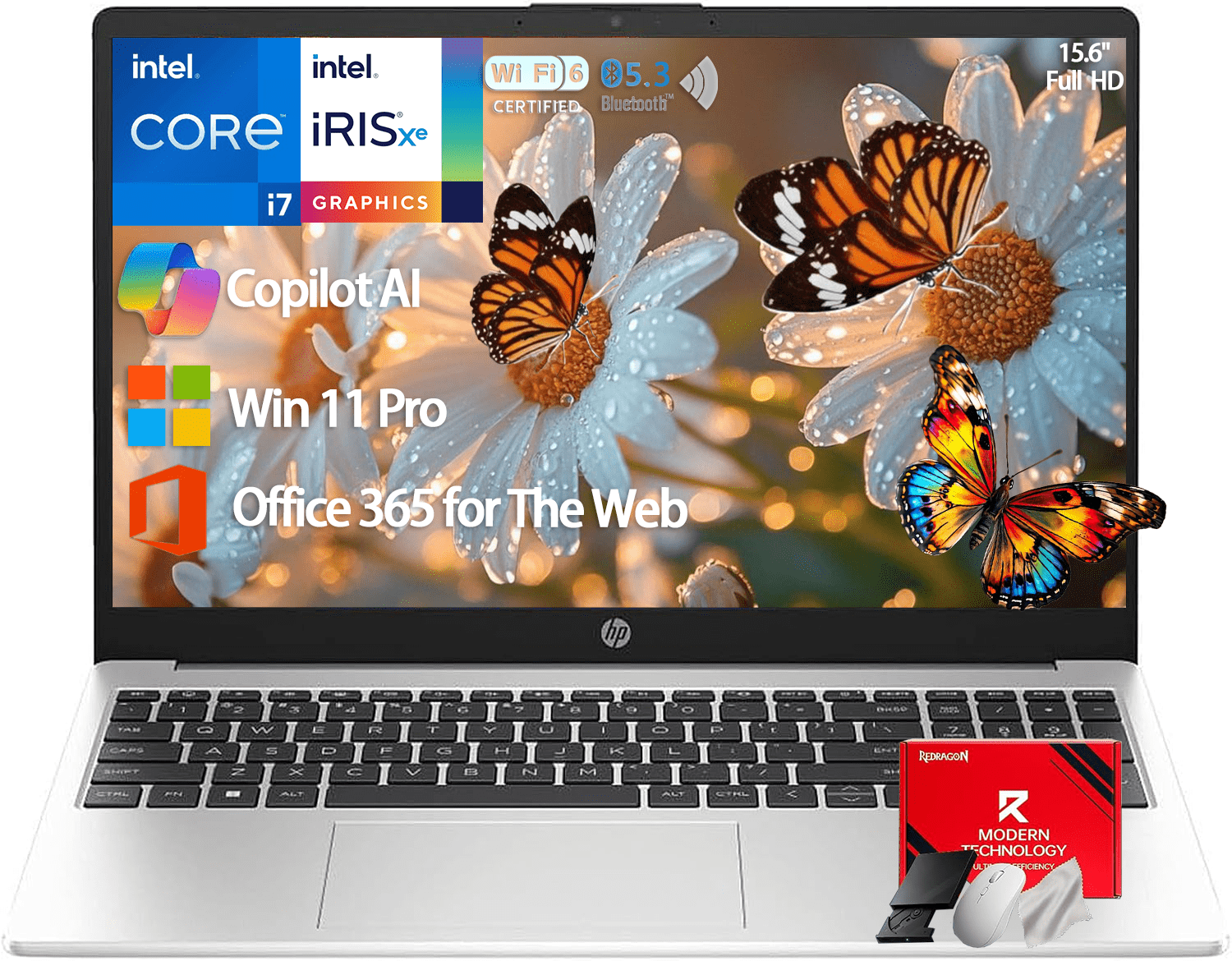 HP 250 G10 15.6" FHD Business Laptop Computer - Intel 10-Core i7-1355U (Up to 5.0GHz), Intel Iris Xᵉ Graphics, 16GB RAM, 512 GB SSD, HDMI, Webcam, Wi-Fi 6, Windows 11 Pro