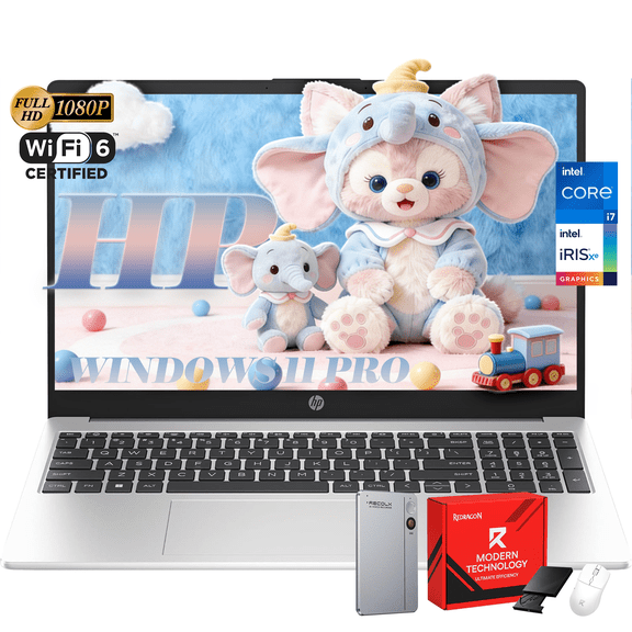 HP 250 G10 15.6" FHD Business Laptop, Intel Core i7-1355U, 32GB RAM, 1TB SSD, Intel Iris Xe Graphics, Wi-Fi 6, Windows 11 Pro, Accessories