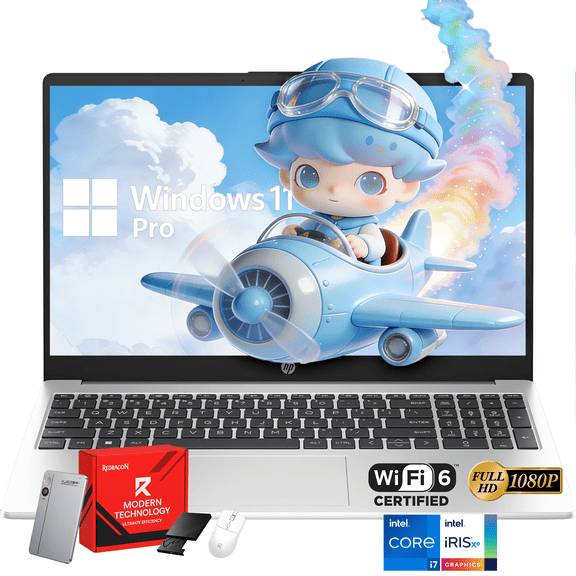 HP 250 G10 15.6" FHD Laptop, Intel Core i7-1355U, 32GB RAM, 512GB SSD, Iris Xe, Wi-Fi 6, Windows 11 Pro