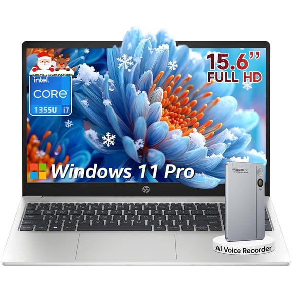 HP 250 G10 Business Laptop, 13th Gen Intel 10-Core i7-1355U, 15.6" FHD Display, 16GB RAM, 512GB SSD, Intel Iris Xe Graphics, WiFi 6, Bluetooth, Windows 11 Pro, for Business & Student