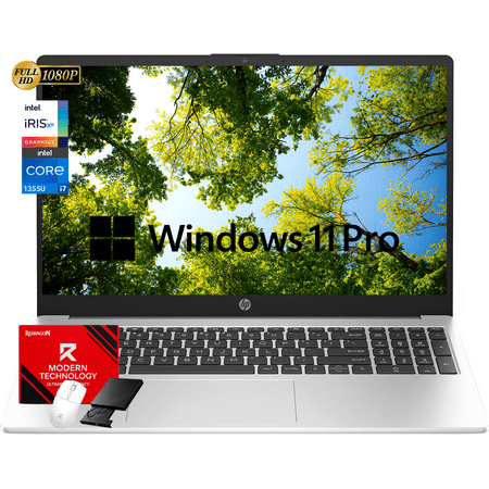 HP 250 G10 Business Laptop, 15.6" FHD Display, Intel Core i7-1355U, 16GB RAM, 512GB SSD, Windows 11 Pro, Numeric Keypad, Webcam Privacy Shutter, Wi-Fi 6