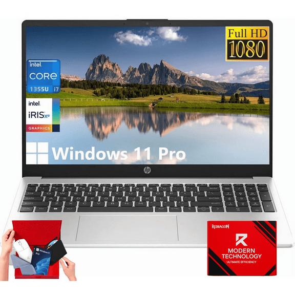 HP 250 G10 Laptop Computer for Business, Intel Core i7-1355U, 16GB RAM, 512GB SSD, 15.6" FHD Display, Windows 11 Pro, Numeric Keypad, Webcam Privacy Shutter, Wi-Fi 6